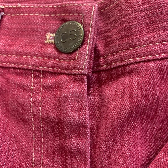 Cynthia Steffe Red Herringbone Fabric Jeans - Picture 3 of 6